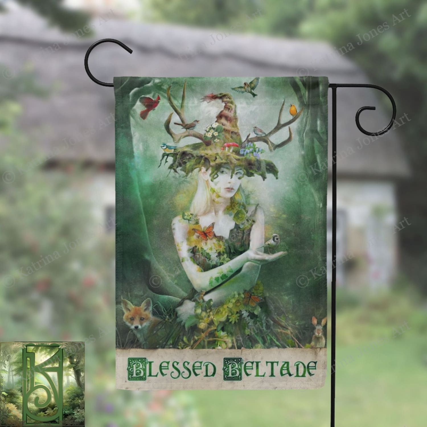 Blessed Beltane Flag - Witch Garden