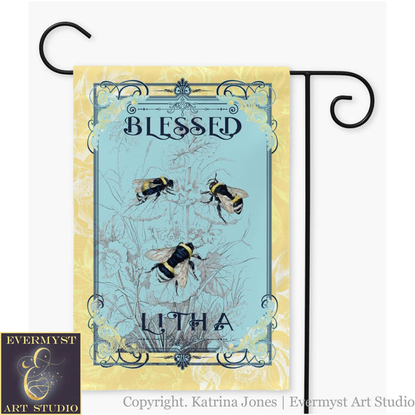 Blessed Litha Garden Flag - Pagan Wicca Witch Decor