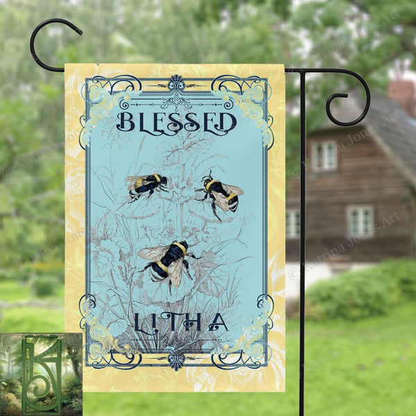 Blessed Litha Garden Flag - Pagan Wicca Witch Decor