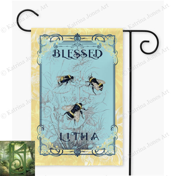 Blessed Litha Garden Flag - Pagan Wicca Witch Decor
