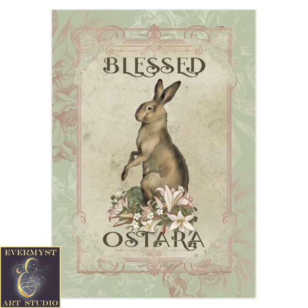 Blessed Ostara Greeeting Card Easter Spring Equinox Pagan Witch Sabbat Blank Notecard