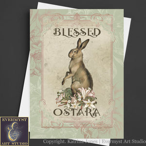 Blessed Ostara Greeeting Card Easter Spring Equinox Pagan Witch Sabbat Blank Notecard 10 Cards