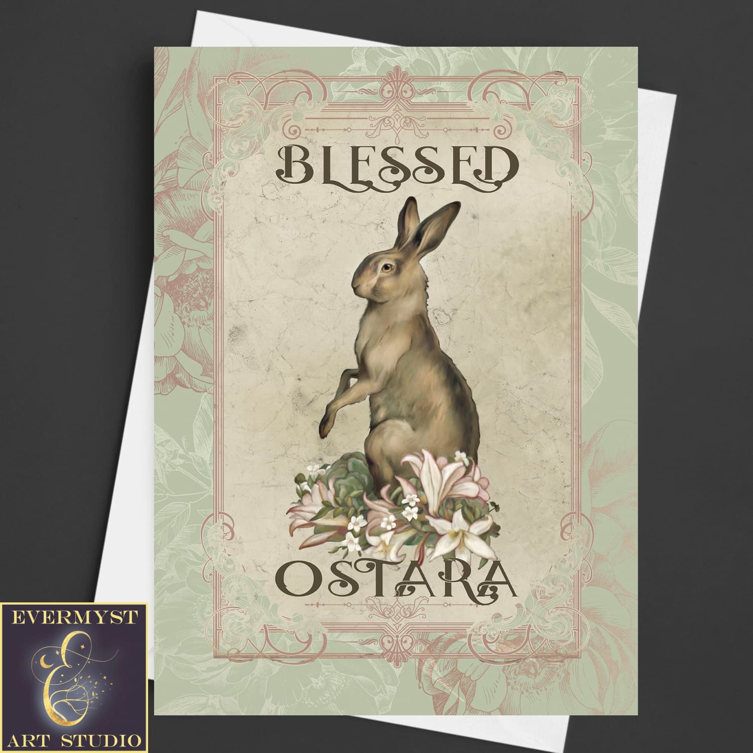 Blessed Ostara Greeeting Card Easter Spring Equinox Pagan Witch Sabbat Blank Notecard 10 Cards