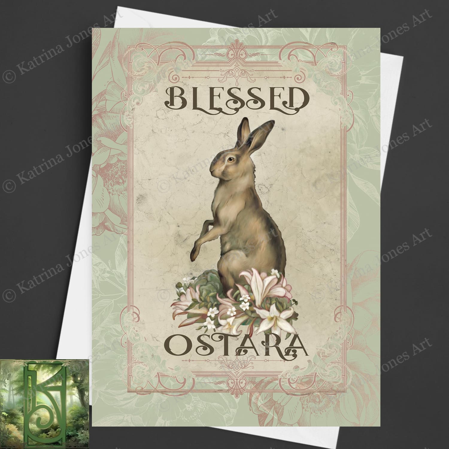 Blessed Ostara Greeeting Card Easter Spring Equinox Pagan Witch Sabbat Blank Notecard 10 Cards