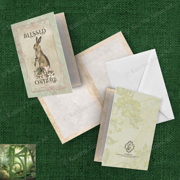 Blessed Ostara Greeeting Card Easter Spring Equinox Pagan Witch Sabbat Blank Notecard