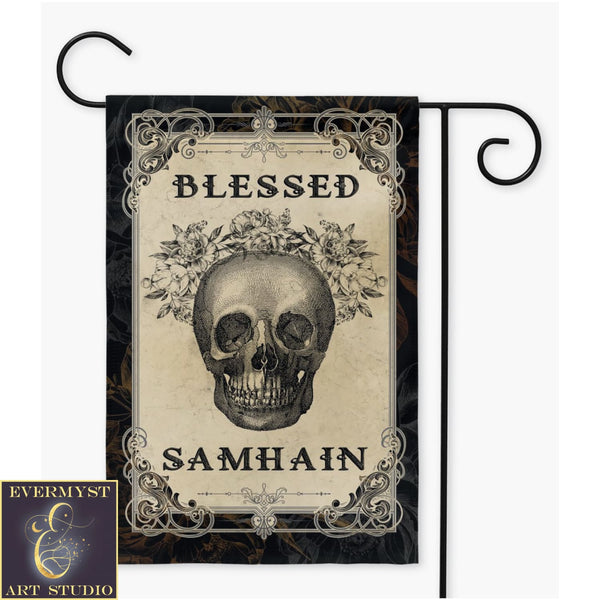 Blessed Samhain Garden Flag - Pagan Witch Decorative