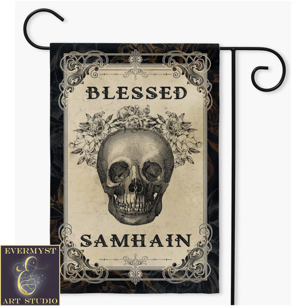 Blessed Samhain Garden Flag - Pagan Witch Decorative