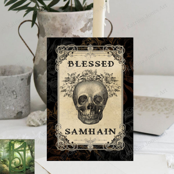 Blessed Samhain Greeting Card Stationary Witch Pagan Sabbat Notecards