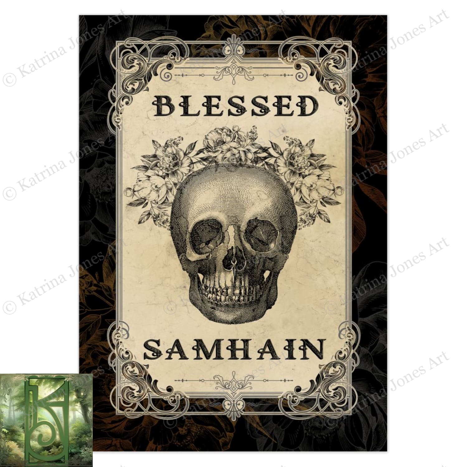 Blessed Samhain Greeting Card Stationary Witch Pagan Sabbat Notecards 10 Cards