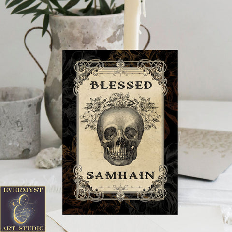 Blessed Samhain Greeting Card Stationary Witch Pagan Sabbat Notecards