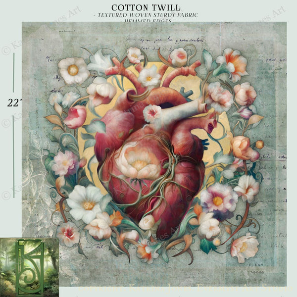 a painting of a heart surrounded by flowers