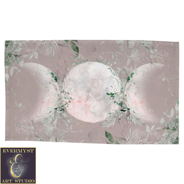 Blush And Greenery Triple Moon Altar Cloth Rec