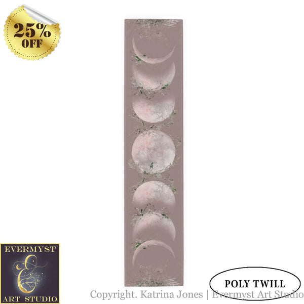 Boho Witchy Moon Phases Table Runner Altar Cloth
