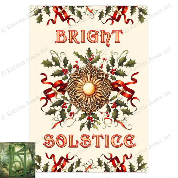Bright Solstice Blank Greeting Card Yule Cards 111# Matte Cover / 5X7 Inch 10