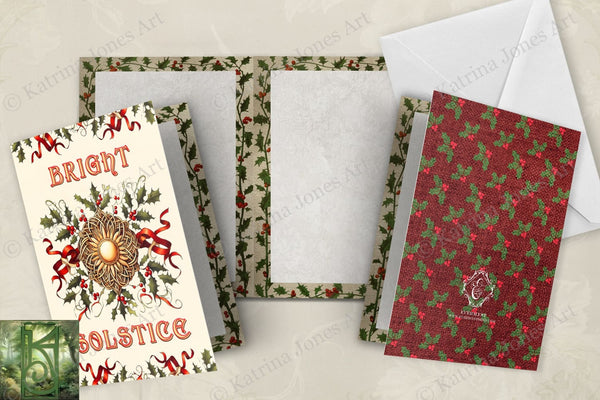 Bright Solstice Blank Greeting Card Yule Cards