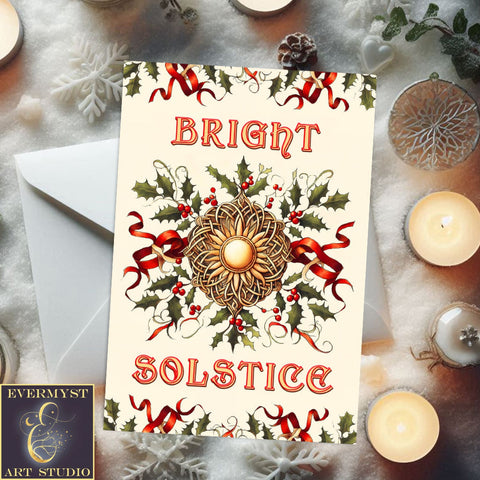 Bright Solstice Blank Greeting Card Yule Cards