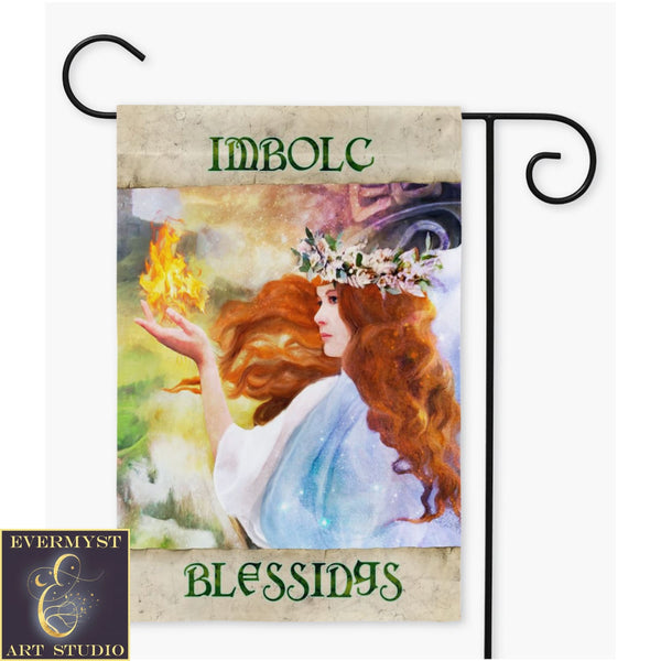 Brigid Garden Flag - Imbolc Blessings Spring Equinox Decoration