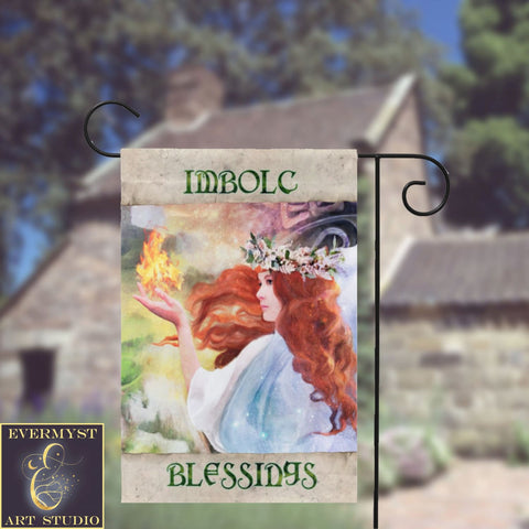 Brigid Garden Flag - Imbolc Blessings Spring Equinox Decoration