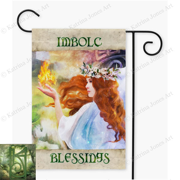 Brigid Garden Flag - Imbolc Blessings Spring Equinox Decoration
