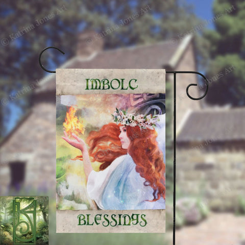 Brigid Garden Flag - Imbolc Blessings Spring Equinox Decoration