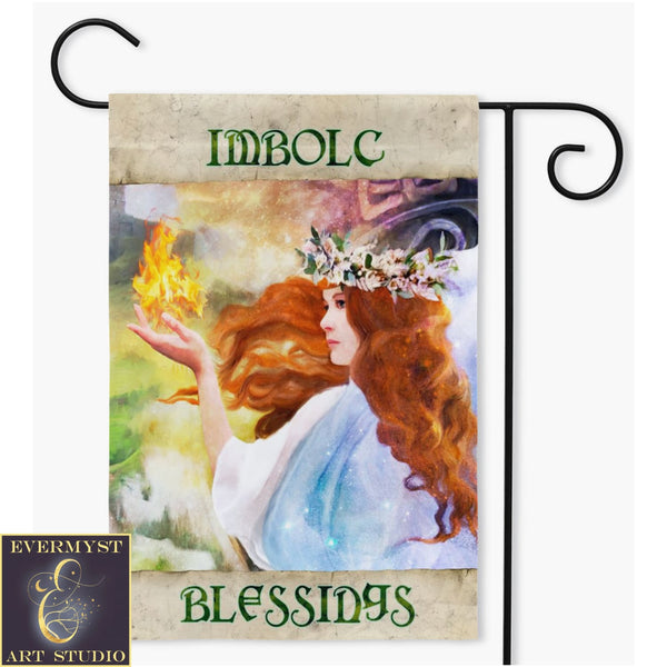 Brigid Garden Flag - Imbolc Blessings Spring Equinox Decoration