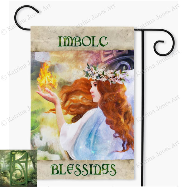 Brigid Garden Flag - Imbolc Blessings Spring Equinox Decoration