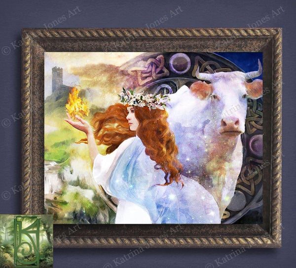Imbolc Brigid Goddess Art - Pagan Wall Decor Witchy Gift