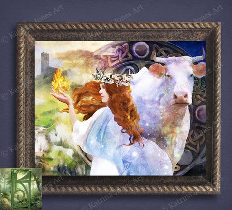 Imbolc Brigid Goddess Art - Pagan Wall Decor Witchy Gift