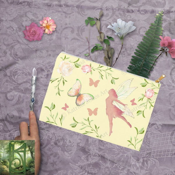 Butterfly Faerie Accessory Pouches Vintage Design Fae Faith Altar Fairy Gift Decor Zippered Pouch