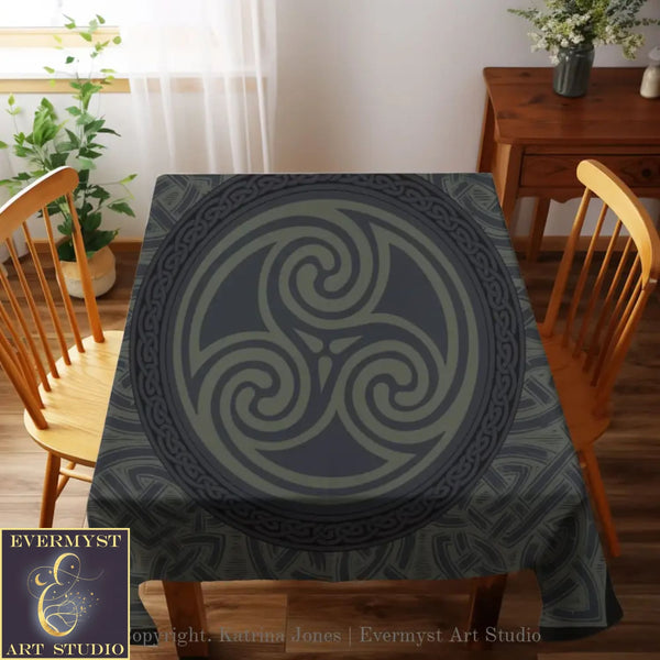 Celtic Altar Tarot Cloth - Dark Triskelle Design Square