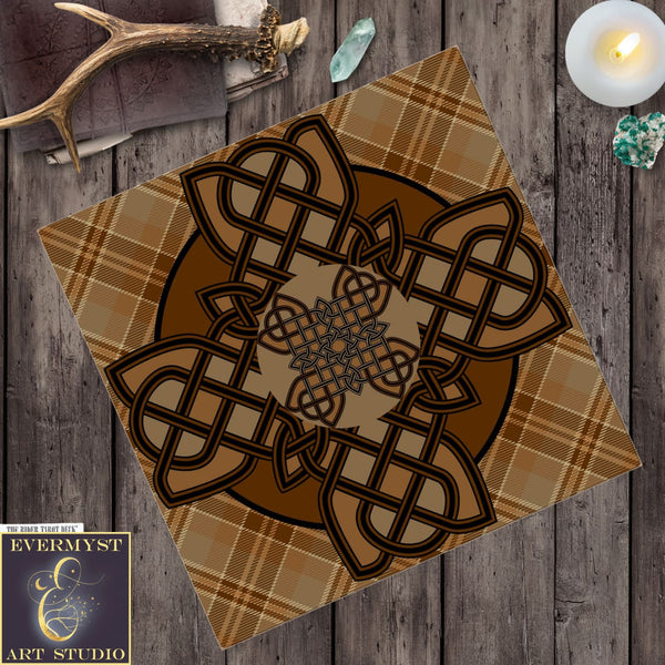 Celtic Altar Tarot Cloth - Highland Nature Inspired Decor Square