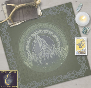 Celtic Altar Tarot Cloth - Nature-Themed Nordic Wildlife Design Square