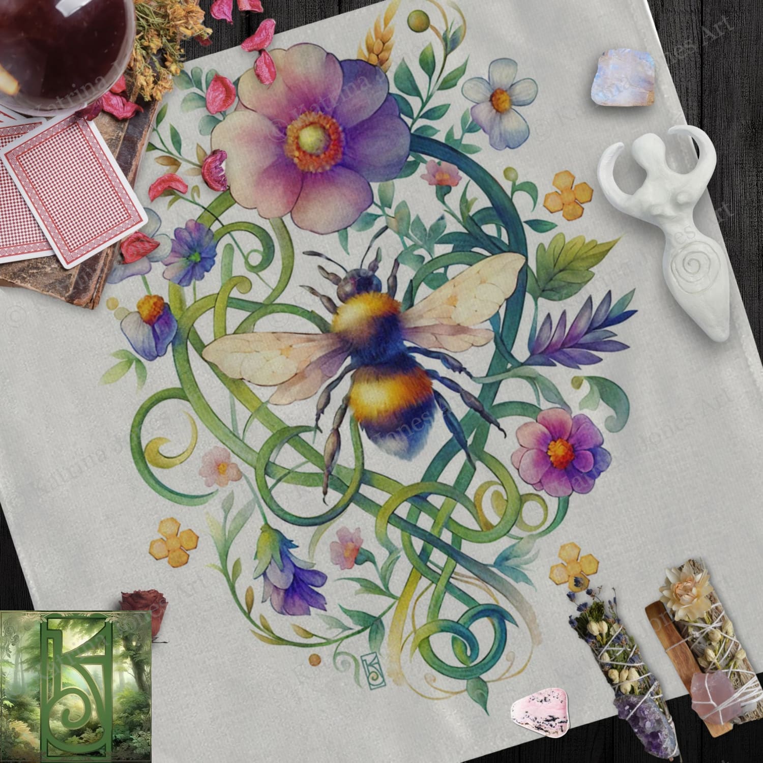 a painting of a butterfly and flowers on a table