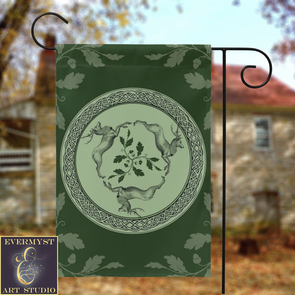 Celtic Deer Garden Flag - Gaelic Stags Gift