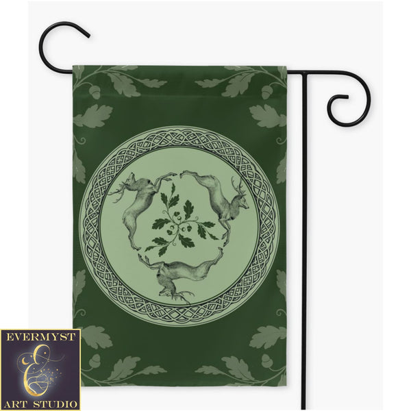Celtic Deer Garden Flag - Gaelic Stags Gift