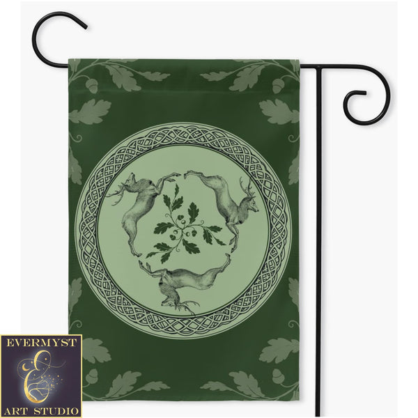 Celtic Deer Garden Flag - Gaelic Stags Gift
