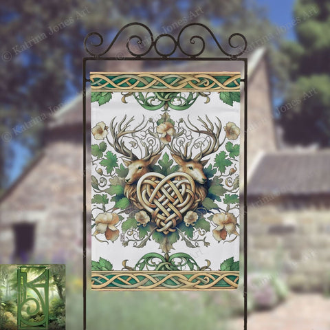 a picture of a building with a deer design on it