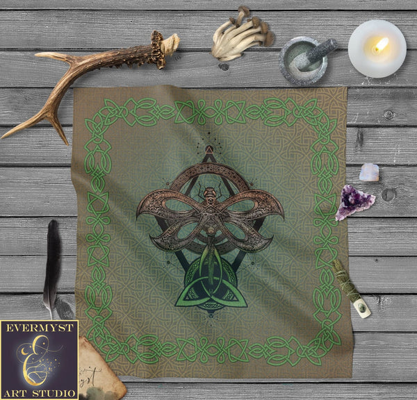 Celtic Dragonfly Altar Cloth - Tribal Animal Spirit Decor Square