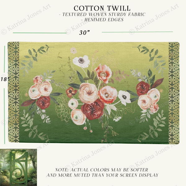 a picture of a floral design on a green background