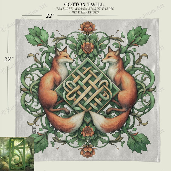 a picture of a fox with a celtic knot on it