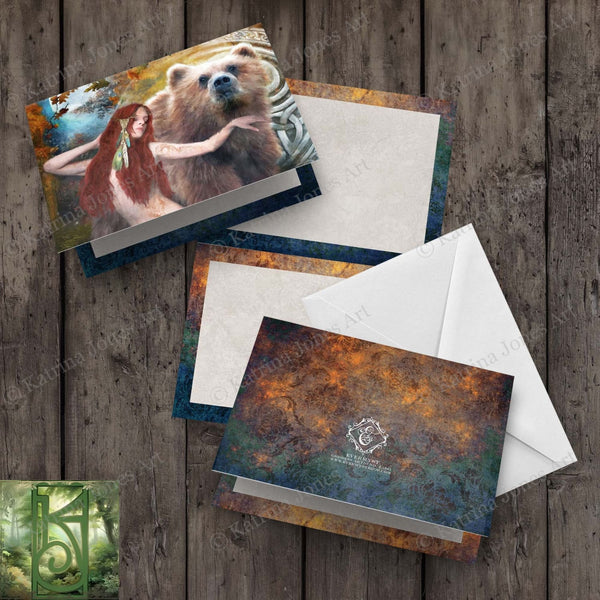 Celtic Goddess Artio Greeting Card Gaelic Fantasy Nature Blank Notecard
