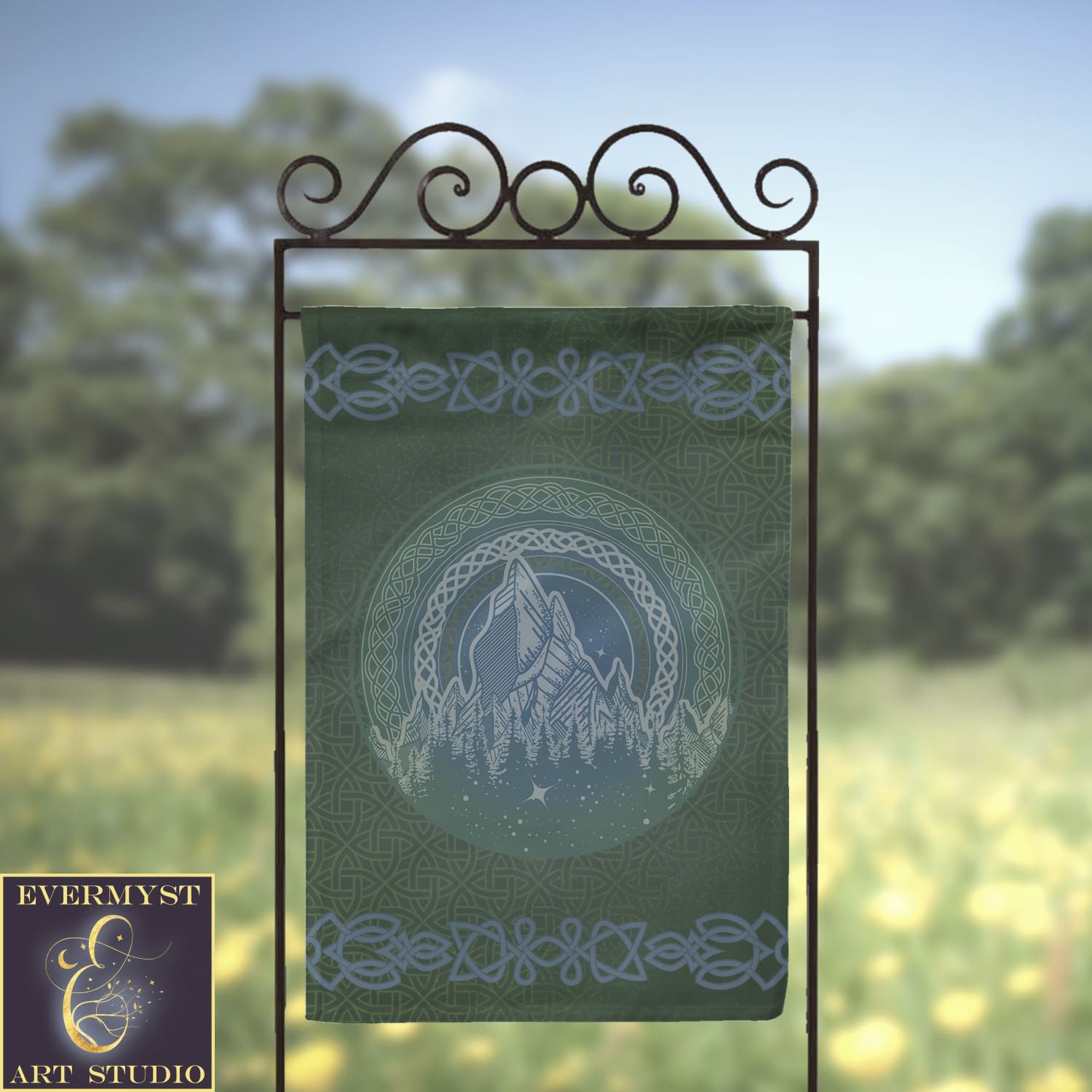 Celtic Mountain Garden Flag - Nature Faith Wilderness Decor