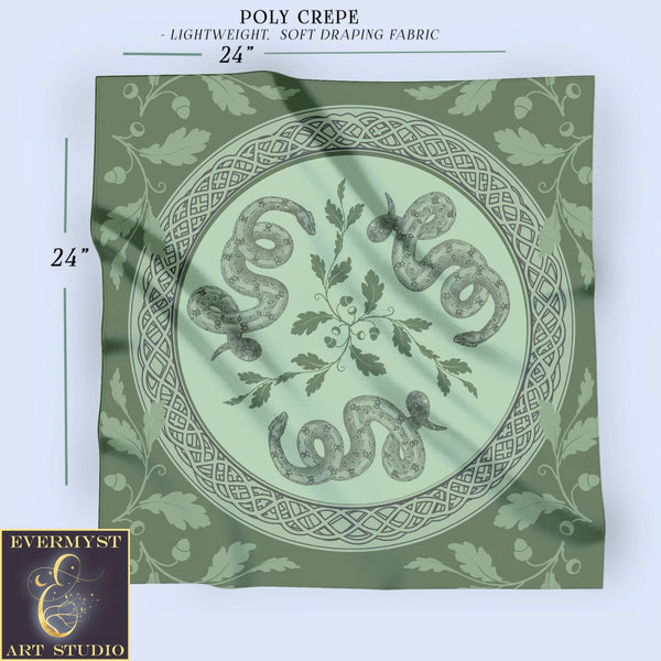 a green and white plate with a snake on it