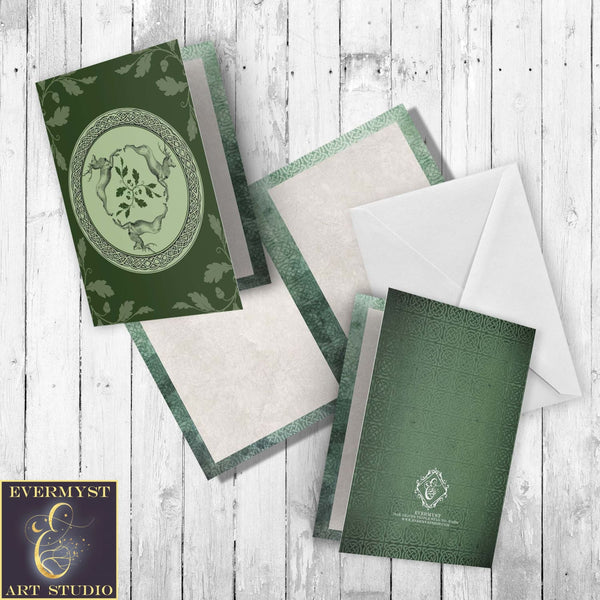 Celtic Stag Greeting Card Nature Triple Deer Blank Notecard