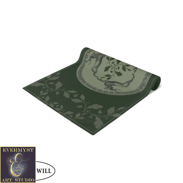 Celtic Stags Table Runner - Herne Hunter Decor Altar Cloth Deer Buck Design