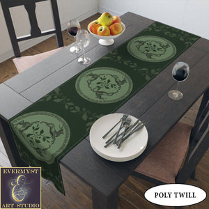 Celtic Stags Table Runner - Herne Hunter Decor Altar Cloth Deer Buck Design