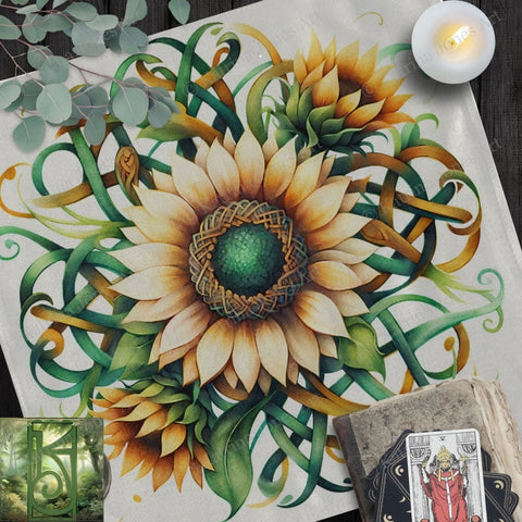 a painting of a sunflower on a table