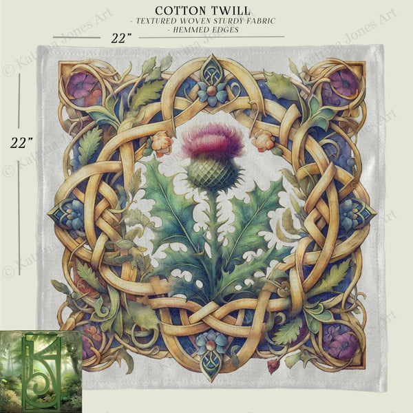 a painting of a thistle surrounded by leaves