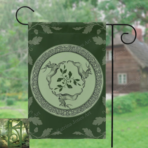 Celtic Deer Garden Flag - Gaelic Stags Gift