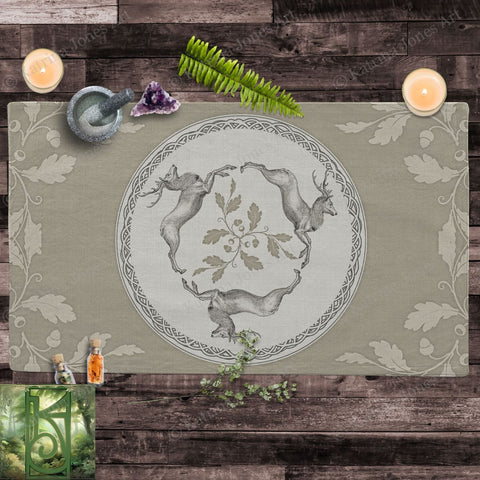 a placemat with a picture of birds on it